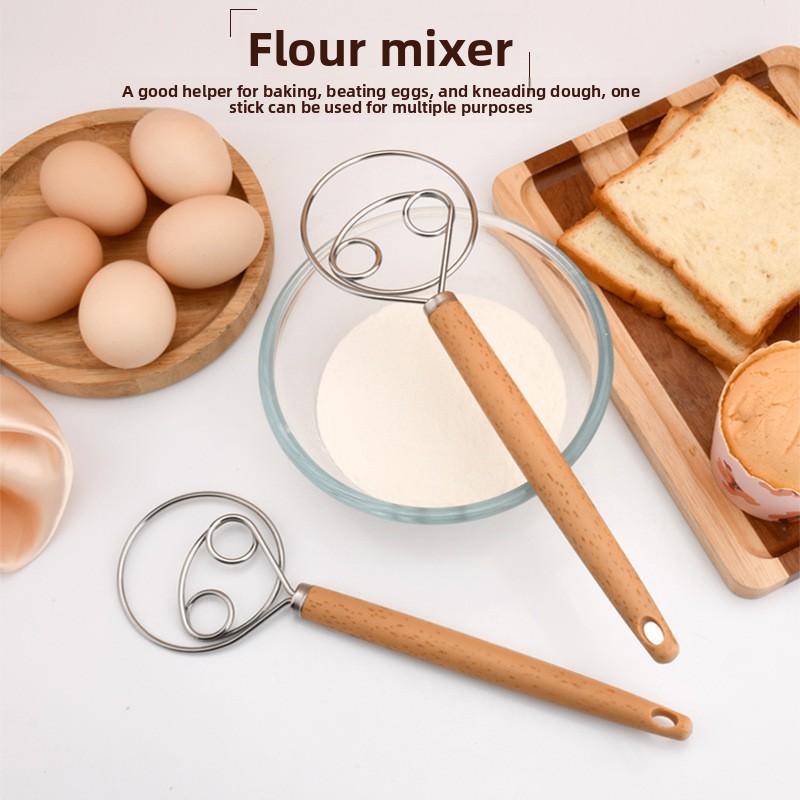Danish Pancake Pan - 1 Stück dänischer Teigbesen mit Kunststoffgriff,